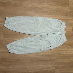 Gray waffle cargo Jogger Pants
